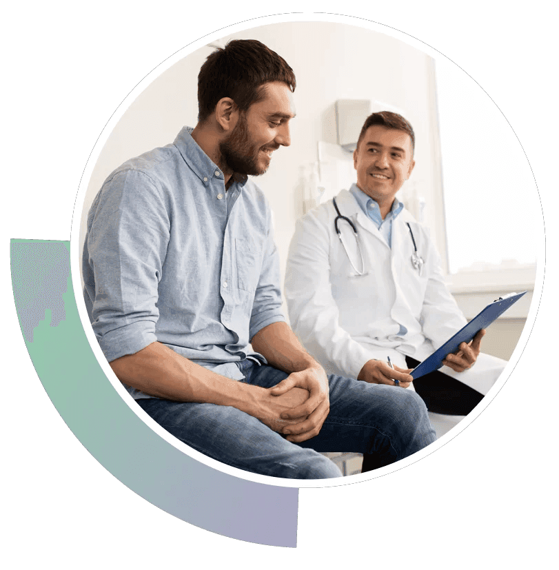 A compassionate psychiatrist comforting a patient.